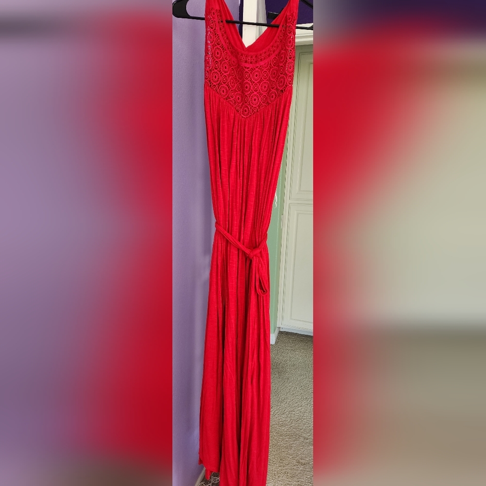 Lane Bryant Red sleevless maxi dress